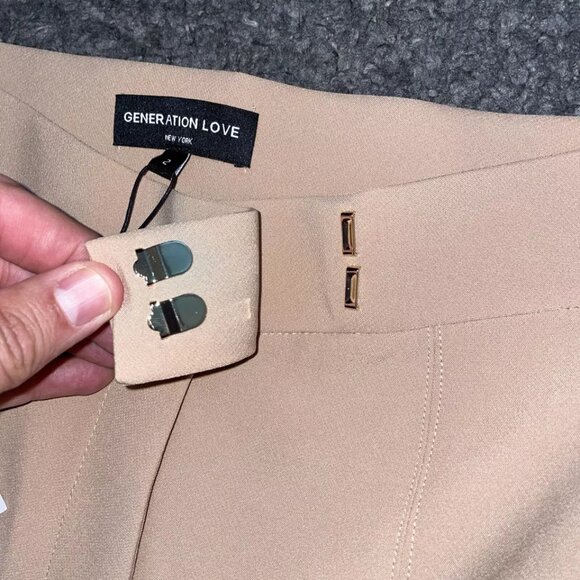 Generation Love Lucca Crepe Flared Tan Pants Size 2 New With Tags WOW DEAL! - Picture 9 of 11